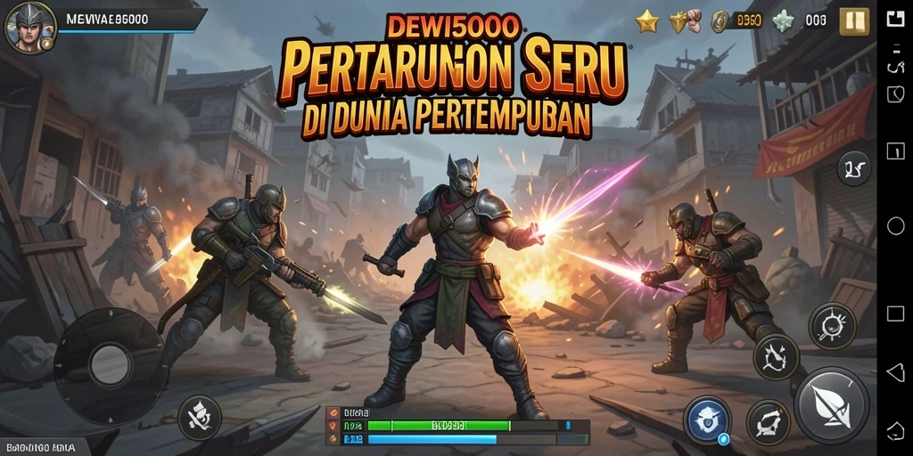 Gameplay DEWI5000 dengan karakter bertarung yang memukau.