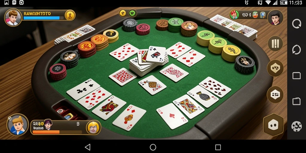 Screenshot gameplay RAWONTOTO menampilkan serunya bermain Gaple.